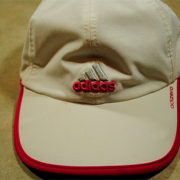 ADIDAS adizero Womans  Adj Run/Tennis Hat WHITE/PINK - Picture 1 of 5